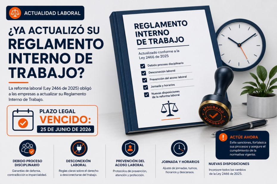 Actualización del Reglamento Interno de Trabajo – Ley 2466 de 2025 Actualización obligatoria del Reglamento Interno de Trabajo (RIT) por la Ley 2466 de 2025 en Colombia.